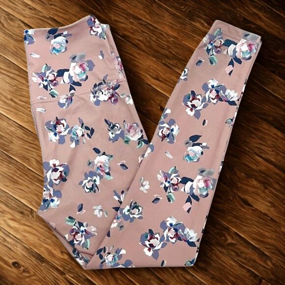 Beyond Yoga Pants - Beyond Yoga Olympus High Rise Impressionist Floral Blush Legging Activewear L